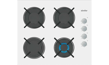Resim SİMFER 3507  BEYAZ  CAM ANKASTRE  OCAK