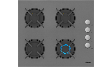 Resim SİMFER 3537  GRİ  CAM  ANKASTRE  OCAK