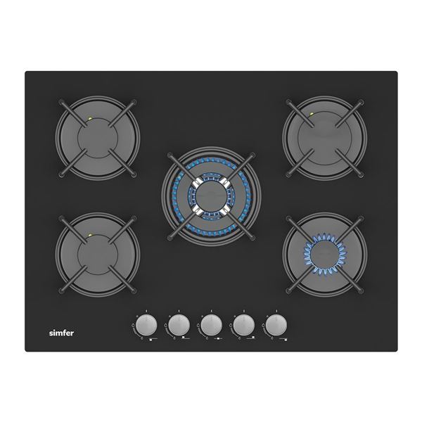 resm SİMFER 3704  70 CM. SİYAH  4+1  WOKLU  OCAK