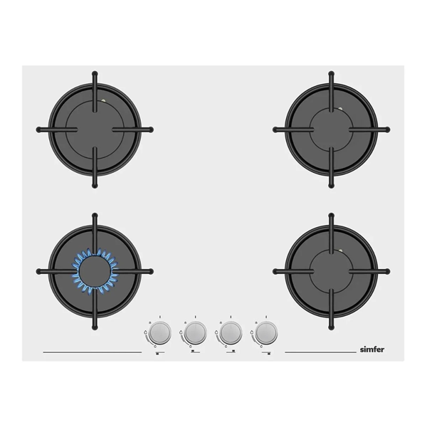 resm SİMFER 3654  65 CM. BEYAZ CAM ANK.OCAK
