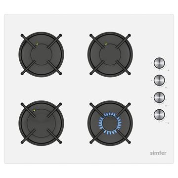 Resim SİMFER 3048  BEYAZ CAM SET ÜSTÜ OCAK