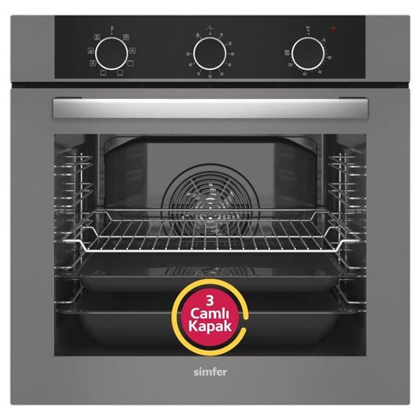 resm SİMFER 8222 QS GRİ  9  FONK.ANKASTRE FIRIN