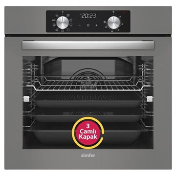 Resim SİMFER 8213 AİRFRY SİLVER 10 FONKSİYON ANKASTRE FIRIN