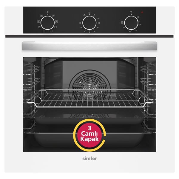 resm SİMFER  8221  BEYAZ  9  FONK. ANKASTRE FIRIN