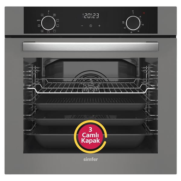 resm SİMFER 8217  AIRFRY  GRİ   POPUP ANK. FIRIN