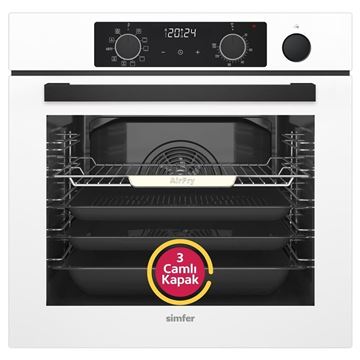 Resim SİMFER 8245 BEYAZ- BUHARLI AİRFRY ANK. FIRIN