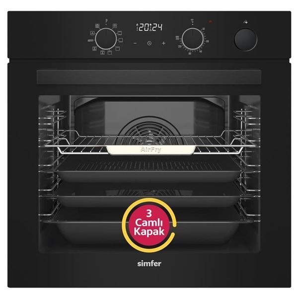 resm SİMFER 8244 SİYAH- BUHARLI AİRFRY ANK. FIRIN