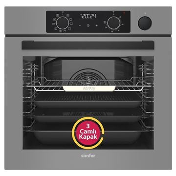 Resim SİMFER 8246 GRİ- BUHARLI  AİRFRY ANK. FIRIN