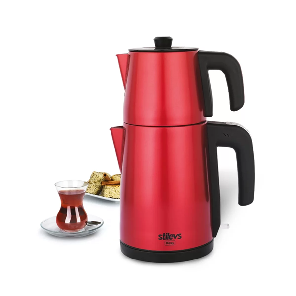 resm STİLEVS BİÇAY ÇELİK ÇAY MAKİNESİ İNOX-VİŞNE 