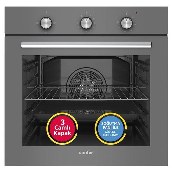 resm SİMFER 8224  DİAMOND GRİ ANKASTRE FIRIN