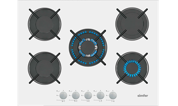 Resim SİMFER 3751 70 CM.4+1 WOKLU BEYAZ CAM ANK. OCAK