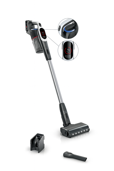 “Bosch Unlimited 9 – 60 dakikalık dijital temizlik gücü, LED aydınlatmalı başlık ve MicroClean teknolojisiyle üstün hijyen.”
