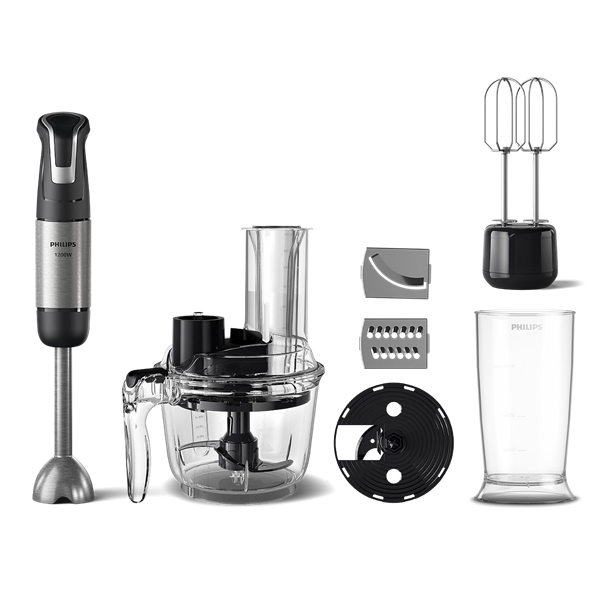 Philips HR2695/01 – 1200W SpeedTrigger El Blenderi, paslanmaz çelik bıçak ve çift çırpıcı aksesuarıyla mutfakta profesyonel sonuçlar.