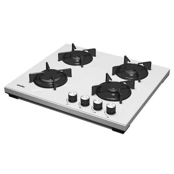 Simfer T3036-N Beyaz Cam Ocak – Üst görünüm