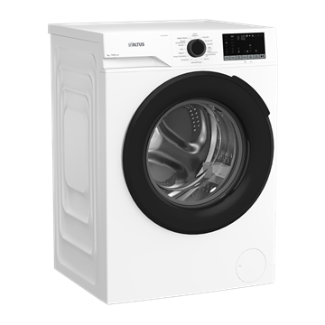 Altus AL CM 81050 R çamaşır makinesi – 8 kg kapasite, enerji sınıfı A, yan görünüm beyaz tasarım