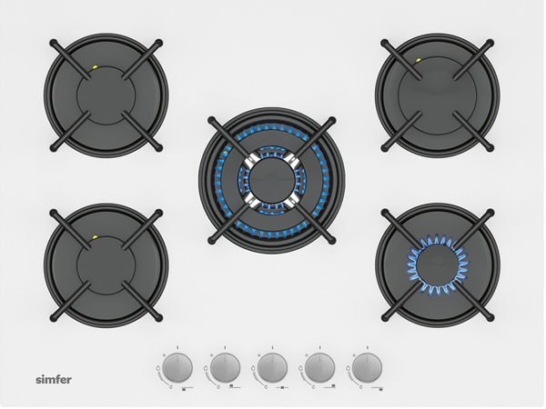 Simfer 3751 cam ankastre ocak – 70cm genişlik