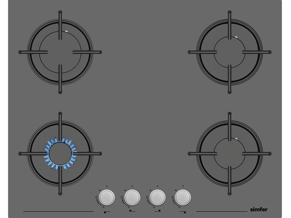 simfer 3655 ankastre gri cam ocak