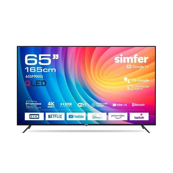 Simfer 65SF900Q 4K Google Tv 165 ekran- Ön görünüm