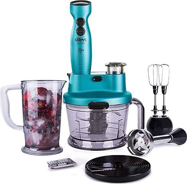 Stilevs Limitless El Blender Seti Sedefli Mavi ön görünüm