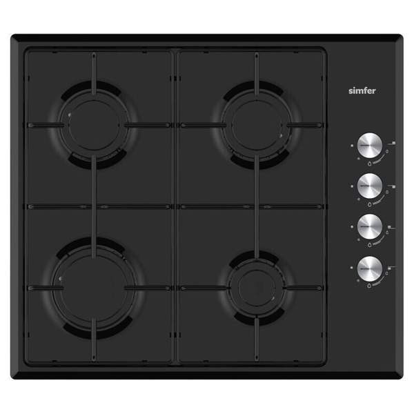 Simfer 3851 siyah gazlı ocak ön görünüm